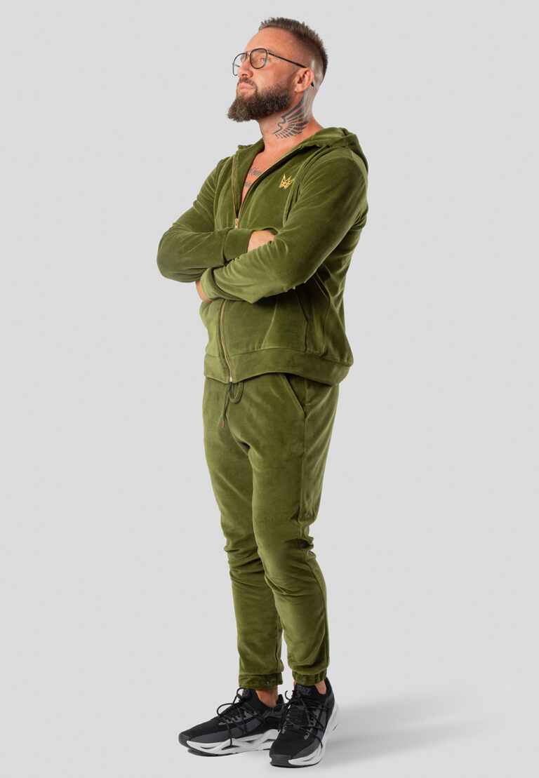 Set Felpa Velluto e Pantaloni Standard Oliva