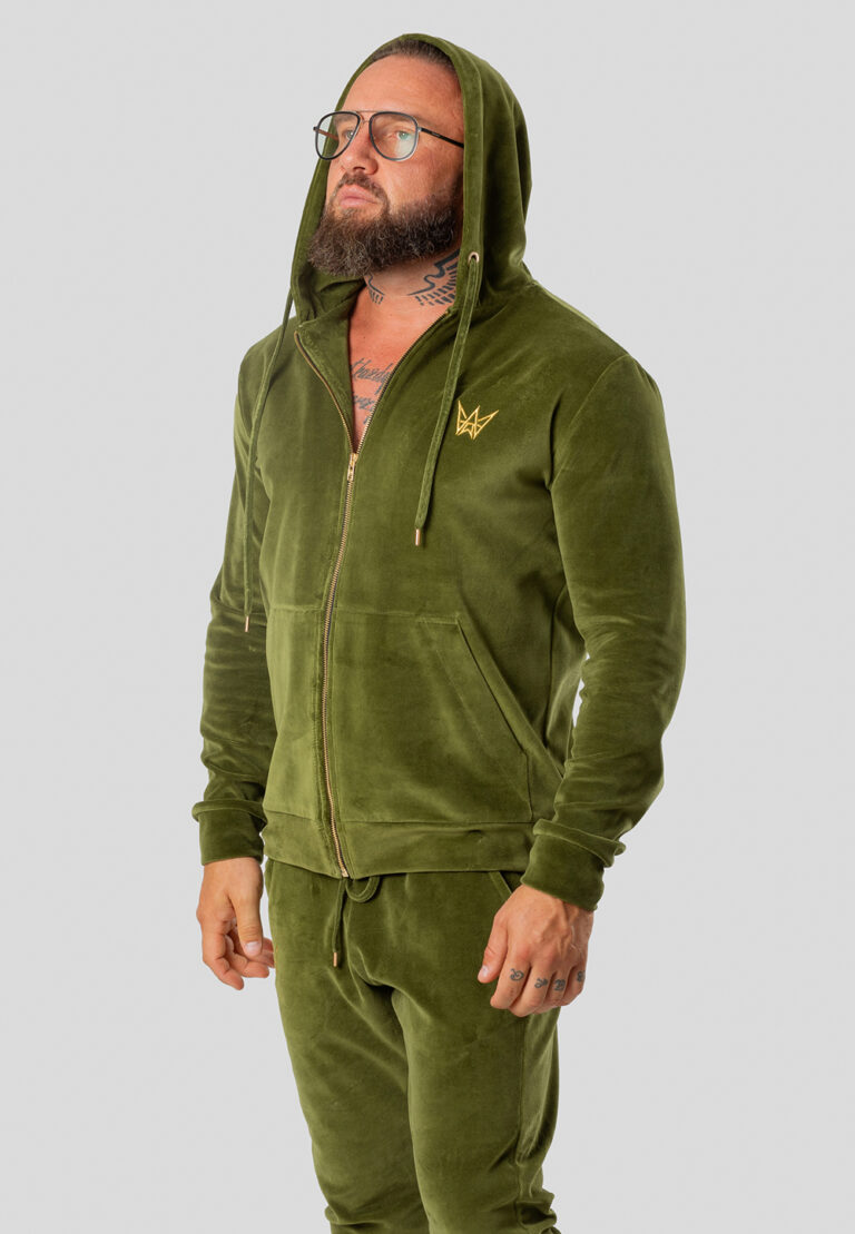 Set Felpa Velluto e Pantaloni Standard Oliva